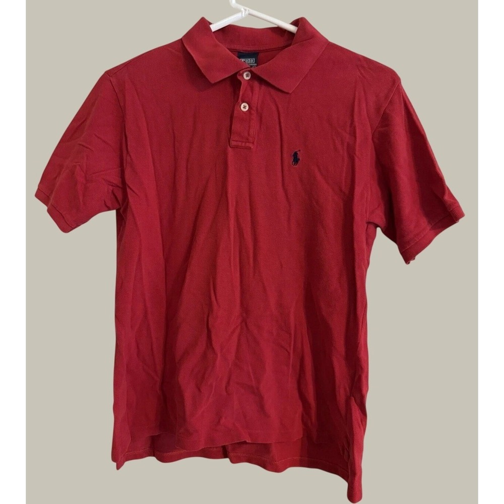 Polo Ralph Lauren Boys Polo Shirt Size L Red Short Sleeve Pique Pony Logo
